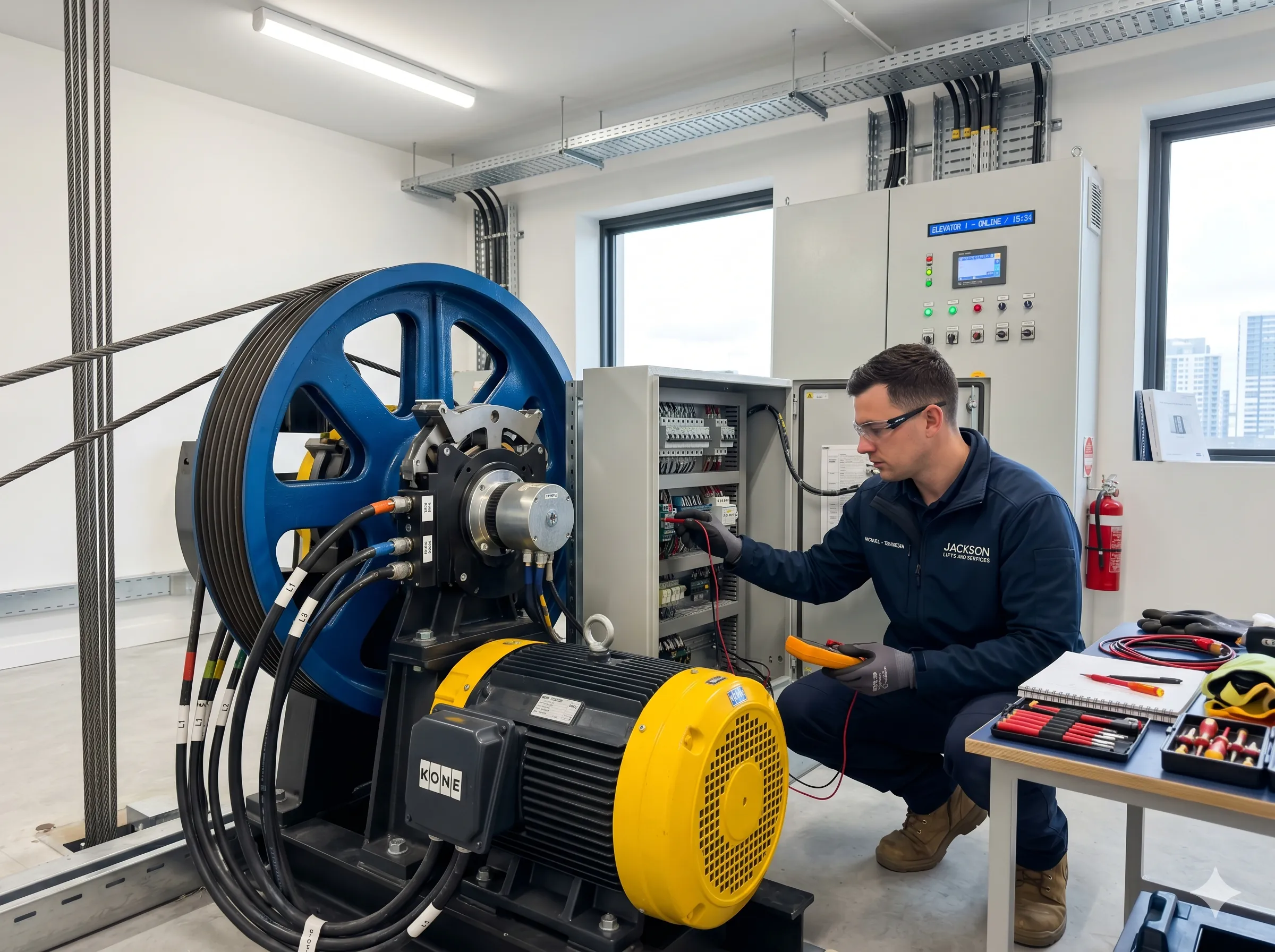 Traction lift maintenance and safety